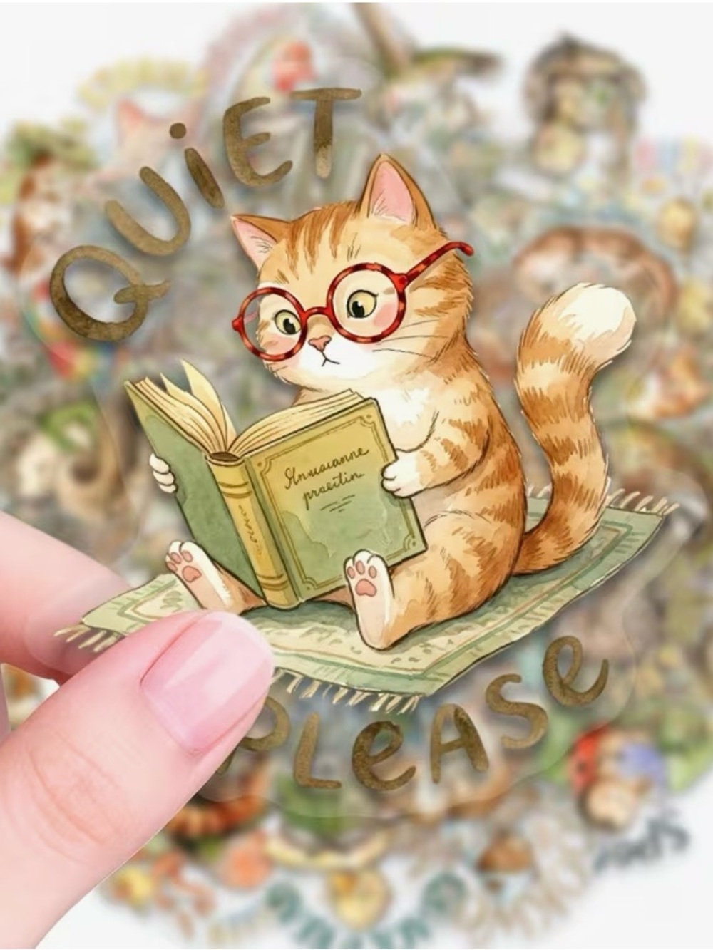 50 Animals Reading Books Stickers Adorable Illustrations